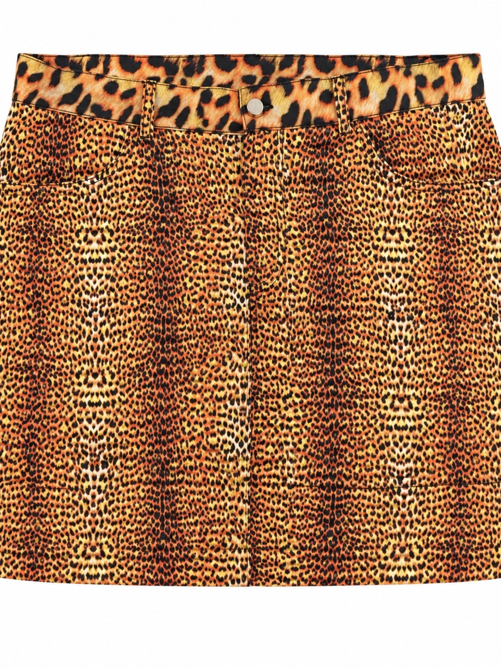 Just Cavalli Leopard-Print Mini Skirt in Yellow and Black